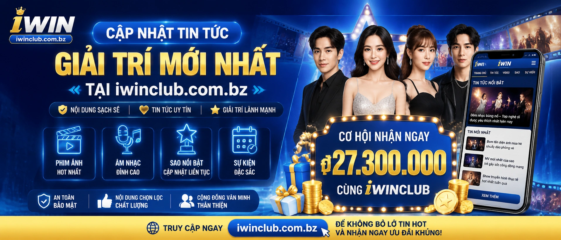 Giao diện tin tức iwinclub hiển thị chuyên mục Thể Thao